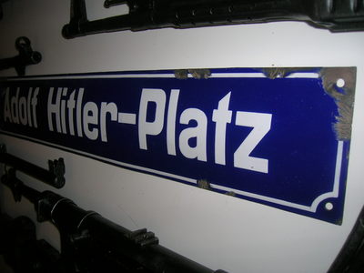 Adolf Hitler Platz enamel street sign