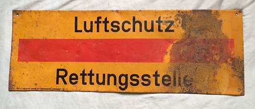 Luftschutz Rettungsstelle Enamal Sign