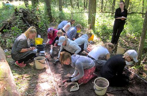 German porcelain fragments  and makers marks on other items  from conflict archaeology excavation in Finland