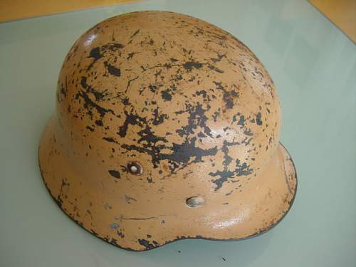 Camo helmet found in a Barn