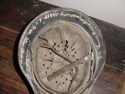 Camo helmet found in a Barn