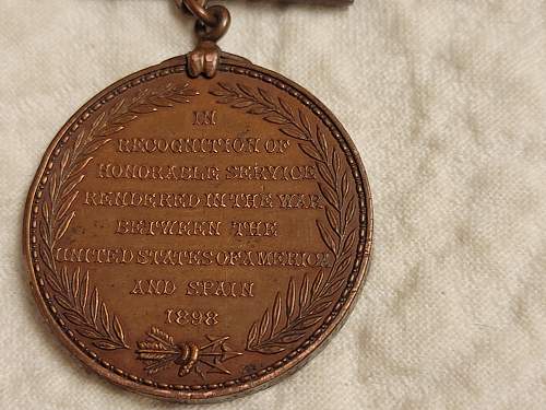 Spanish American 1898 medal
