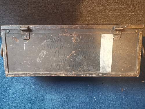 Found this old wooden chest, marked with 1918 and other captions