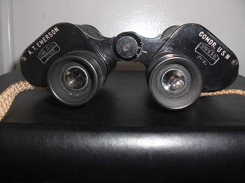 Ww2  carl zeiss jena binoculars - estate find - inscribed to usn commander