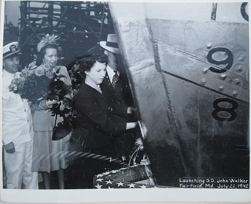 WWII Liberty Ship Launching Set - S.S. John Walker / Launched from Bethlehem Fairfield Shipyard, Inc Baltimore Md