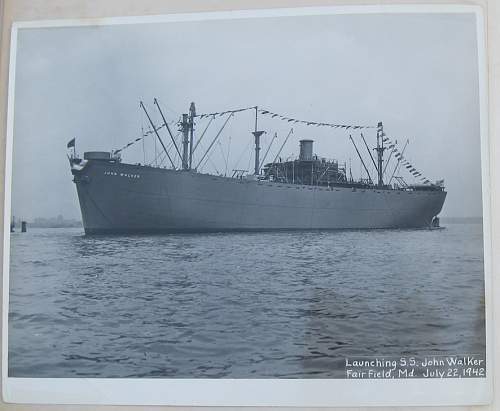 WWII Liberty Ship Launching Set - S.S. John Walker / Launched from Bethlehem Fairfield Shipyard, Inc Baltimore Md