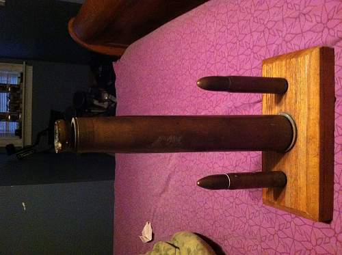 Antique shop pickup artillery trench art lamp