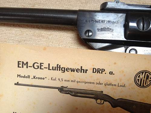Em Ge air rifle gez. NDH 1943 licence