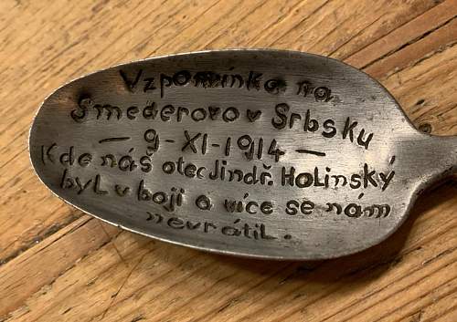 K.u.k. Spoon with message.