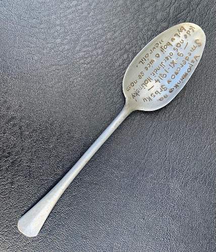 K.u.k. Spoon with message.