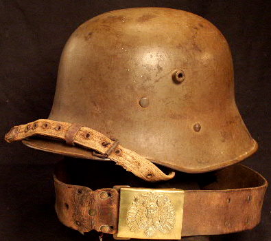 Austrian helmet with belt&amp;buckle.