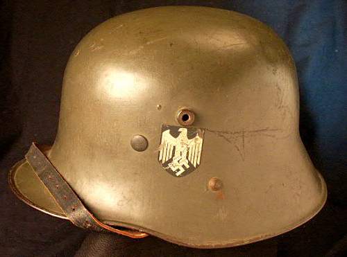 Austrian helmet with belt&amp;buckle.