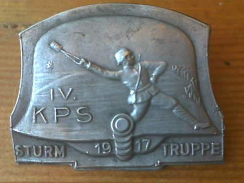 1917 Sturmtruppe IV Korps Badge