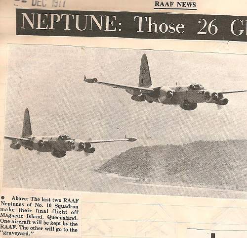 RAAF Neptune retirement 1977 news clippings