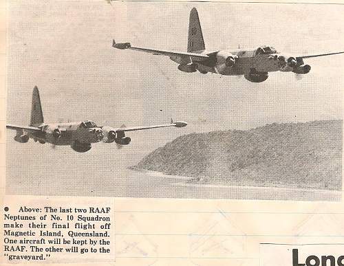 RAAF Neptune retirement 1977 news clippings