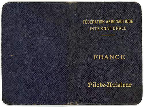 Early french pilots licence