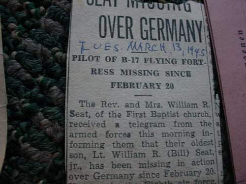 B17 pilot shot down,captured,my uncle have prov.