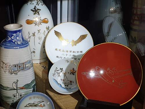 WW1 and WW2 Japanese Aviation sake cups and memoribilia.