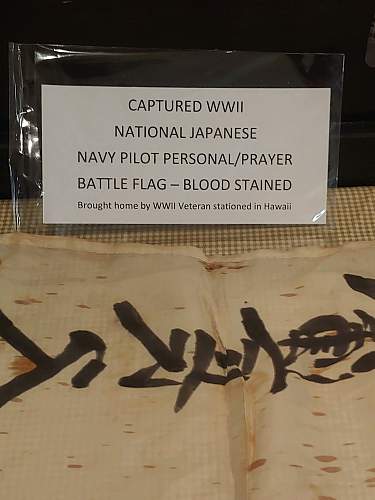 Pearl Harbor Japanese Downed Pilots' Good Luck Flag
