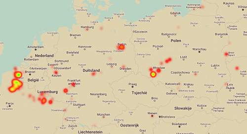I created a heatmap of the places Manfred von Richthofen visited during his lifetime.