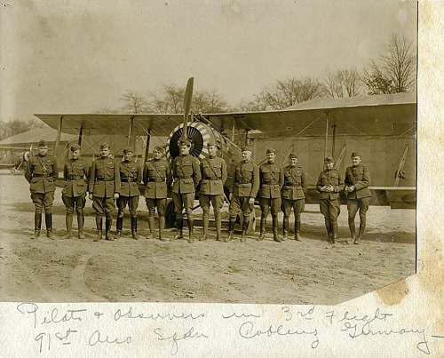 Lt. Howard Carl Eales Grouping, Pilot, Observer - WW I, French Escadrille 120 &amp; US 91st. Aero Squadron