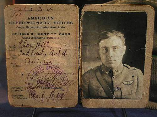 2nd. Lt. Charles Hill, Aviator, 3rd. Aviation Instruction Center, Issoudun, France WWI
