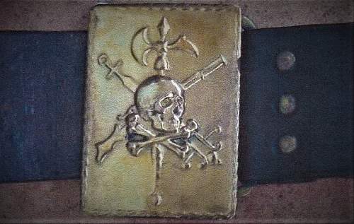 Spanish african army belt buckle from blue division positions , leningrad front