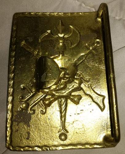 Spanish african army belt buckle from blue division positions , leningrad front