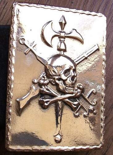 Spanish african army belt buckle from blue division positions , leningrad front