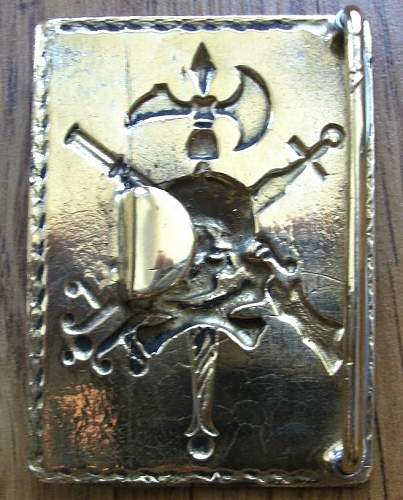 Spanish african army belt buckle from blue division positions , leningrad front