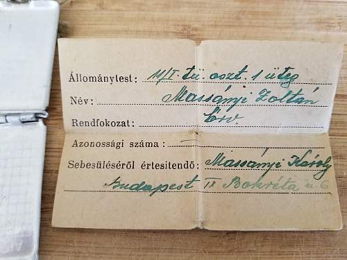 Paperwork inside of Hungarian Dog Tags - Great condition
