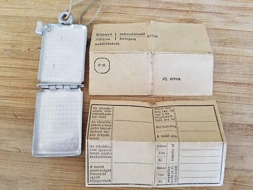 Paperwork inside of Hungarian Dog Tags - Great condition