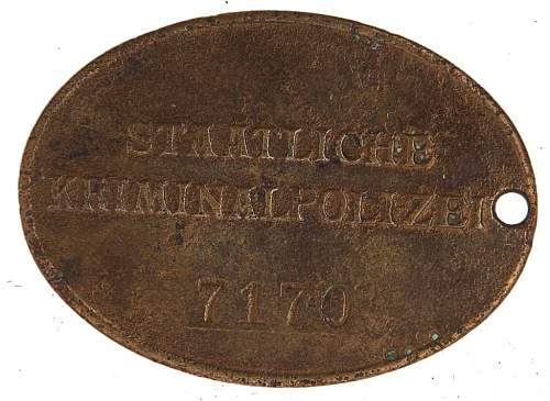 Vichy France police &quot;KriPo&quot; disc