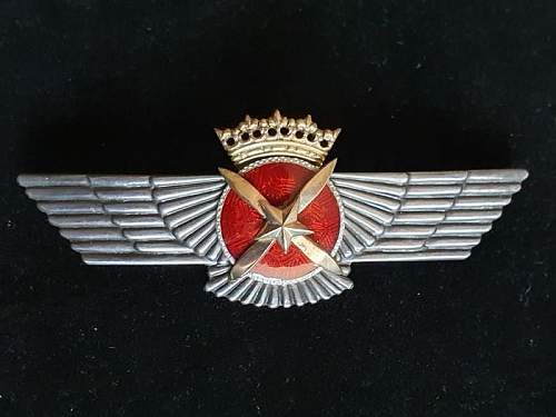 SPANISH FRANCO ???? Pilots badge ...exact period of manurfacture help required ...