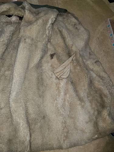 WW2 German Army Eastern Front White fur Long Coat/Major Patch WHAT DO YOU THINK?