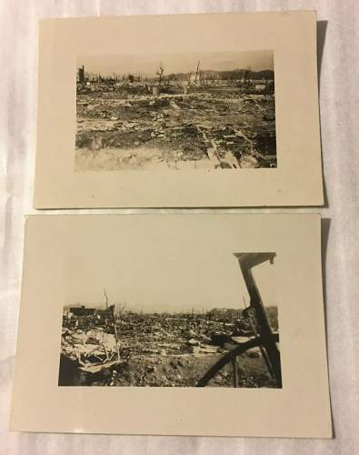 2 Original 1945 Photos of aftermath of Hiroshima Atomic bombing