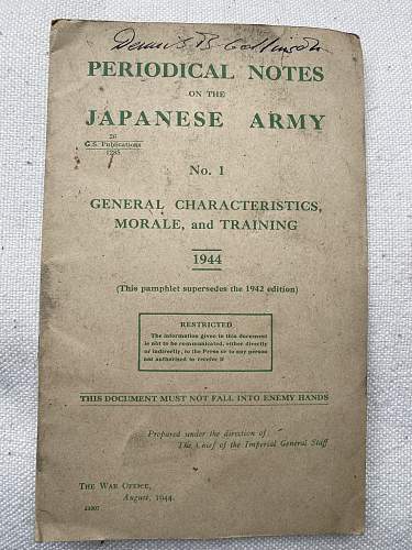 1944 Japanese Army periodical notes