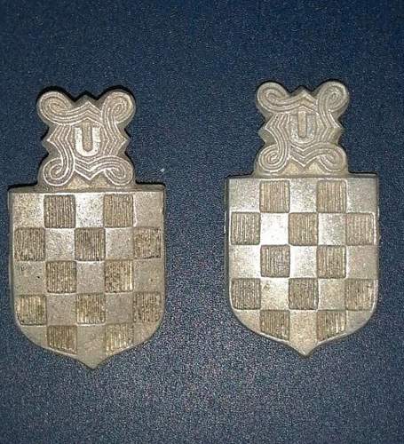 My 2 Ustasha Field Cap badges .