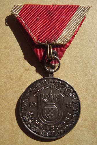 Ante Pavelic Bravery Medal in Silver