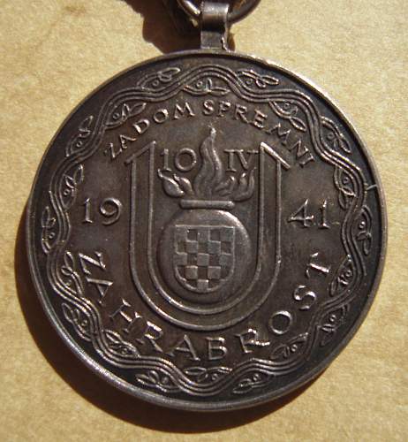 Ante Pavelic Bravery Medal in Silver