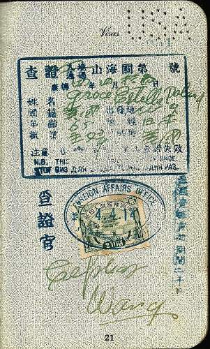 Manchurian visa - US passport