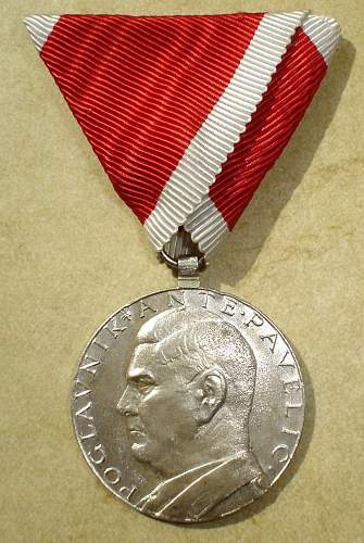 Ante Pavelic Bravery Medal in Silver