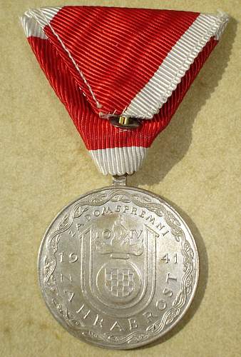 Ante Pavelic Bravery Medal in Silver