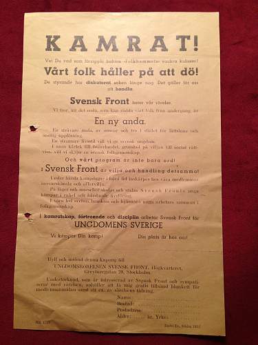 Rare Swedish NSAP items