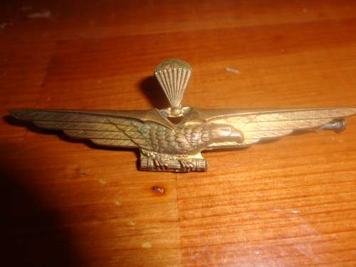 1935-1943 Italian Paratrooper Brass Badge