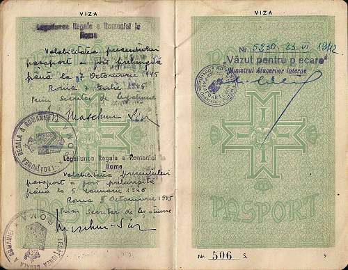 Is this a signature of Mihai Antonescu inside a passport?