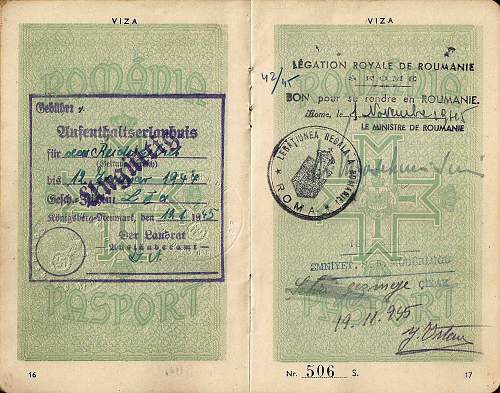 Is this a signature of Mihai Antonescu inside a passport?