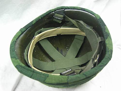 SOUTH KOREAN version of the IRAQI M80 ballistic helmet with leaf camo cover