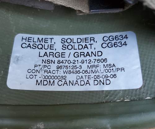 Canadian Second Generation CG-634 Combat Helmet System