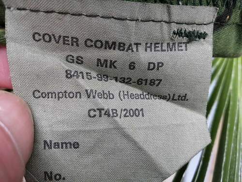 British MK6 /MK6 A Helmet Covers